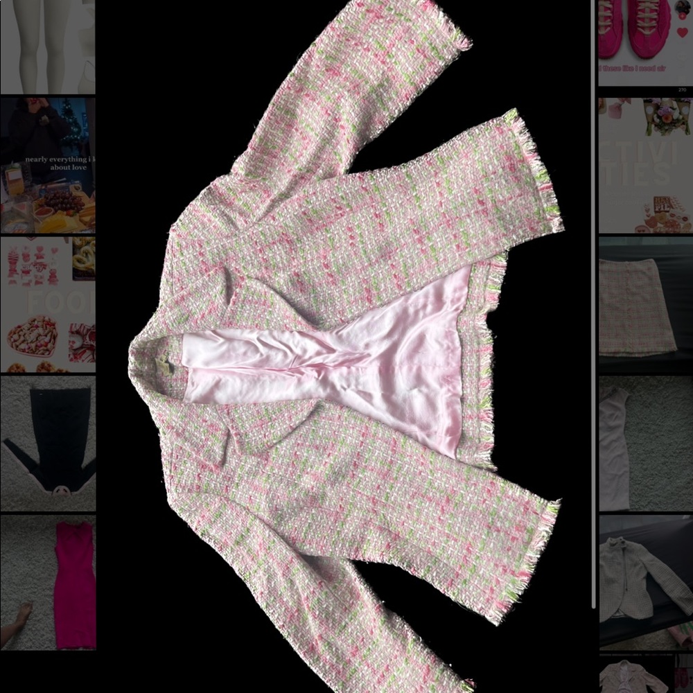 Caslon Pin and Green skirt suit set sz 4